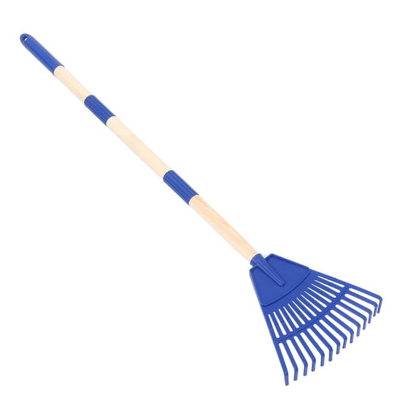 Uonlytech Small Yard Rake with 14 Teeth Plastic Tines for Garden Bed and Lawn Maintenance