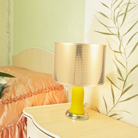 Uonlytech Golden Fabric Lamp Shade for E27 Table Lamps Simple Installation and Stylish