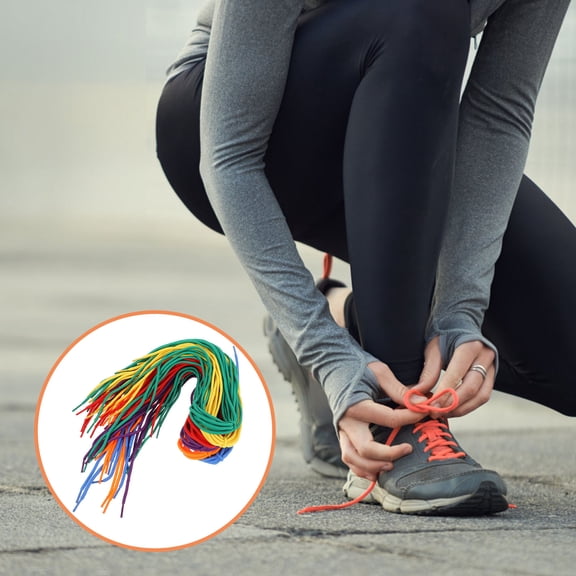 Uonlytech Trainer Shoe String 60Pcs Polyester Threading Laces for Daily Wearing and DIY Crafts