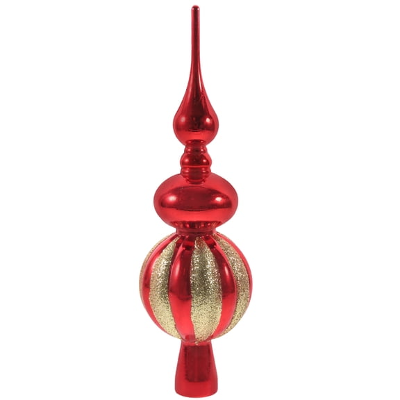 LIOOBO Plastic Christmas Tree Topper Red Spherical Ornament for Party Use