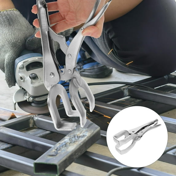 Uonlytech Silver Steel Welding Pliers, Adjustable Locking for Repair Tasks