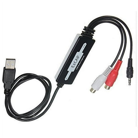 Uonlytech USB Audio Capture Recorder with 35Mm and R Connector for Vinyl and Cassette Tape Recording