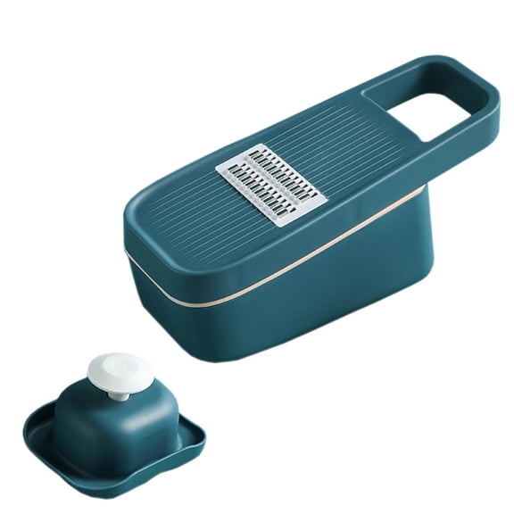 Uonlytech Vegetable Shredder with Container Dark Blue Stainless Steel for Kitchen Utensil 1 Set
