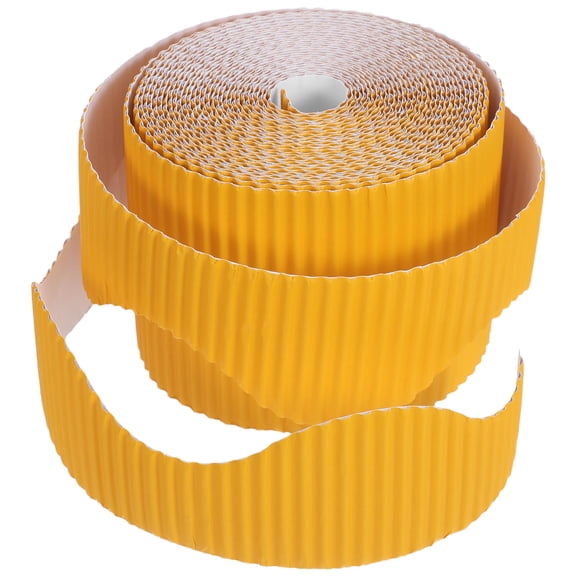 Uonlytech Wave Edge Yellow Corrugated Paper Roll for DIY Bulletin Board and Craft Decoration