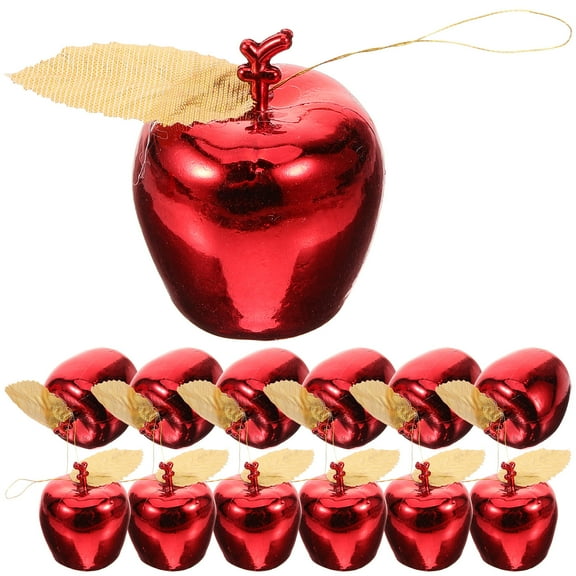 Uonlytech Christmas Apple Pendant Hanging Ornament Red Apple Ornaments For Christmas Tree 24Set