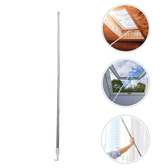Uonlytech Window Shade Pole Telescoping Stainless Steel Rod Push Pull Wand for High Windows and Attics