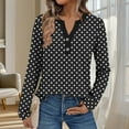 thumbnail image 1 of Uoodti Women's Long Sleeve Shirts Fall Fashion V-Neck Dressy Casual Button Tops Trendy Henley Blouses Gift Cute Work Outfits Clo thes, 1 of 5