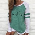 thumbnail image 1 of Uoodti Women's Long Sleeve Striped Shirts Color Block Crewneck Tops Baseball T-Shirt athletic shirts women Casua Loose Fit Outwear, 1 of 3