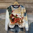 thumbnail image 1 of Uoodti Womens Christmas Sweatshirt Cute Santa Claus Graphic Holiday Shirts Men Women Casual Crewneck Long Sleeve Loose Ath Gift letic Tops, 1 of 8