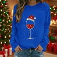 thumbnail image 1 of Uoodti Womens Long Sleeve Plus Size Gift Crewneck Sweatshirts Ugly Christmas Sweater Women Funny Red Wine Glass Shirts Pullover, 1 of 4