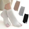 thumbnail image 1 of Uooqdmx 2 Pairs Breathable Socks Women, Tabi Socks, Toe Socks Women, Cotton Socks for Women, Split Toe Socks, White A, 1 of 5