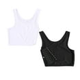 thumbnail image 1 of Uooqdmx 2pcs Chest Binder for Women Cotton Binder Bra Women Breathable Hook Vest Top, Gray L, 1 of 5