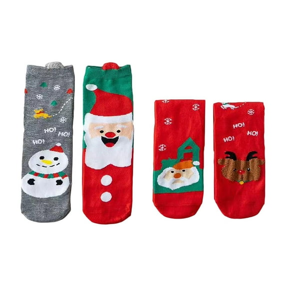 Uooqdmx 4 Pairs Christmas Socks for Women Crew Socks for Women Cute Crew Socks for Women Christmas Gifts for Women Ladies Socks Stockings for Women Casual Socks for Women H One Size