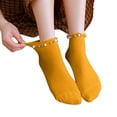 thumbnail image 1 of Uooqdmx Ankle Socks for Women, Short Socks for Women, Breathable Socks Women, Cotton Socks for Women, Ruffle Socks, Yellow One Size, 1 of 7