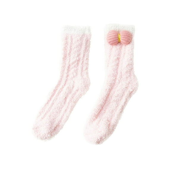 Uooqdmx Comfortable Socks for Women, Thermal Socks for Women, Small Gifts for Women, Fleece Socks, Sleeping Socks, Pink One Size