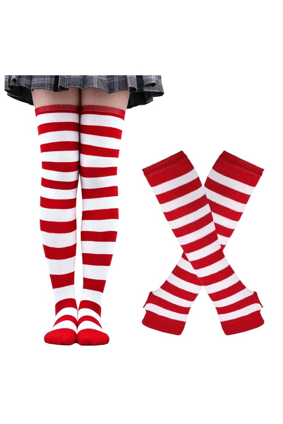 Cotton Socks for Women, Thigh High Stockings, Long Leg Warmers, Knee High Boot Socks, Knee High Stockings for Women, Red One Size