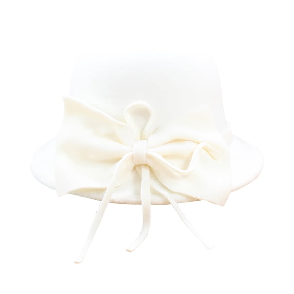 Uooqdmx Derby Hats for Women Dress Hats for Women Fedora Hats for Women Felt Hat Vintage Hats for Women White A
