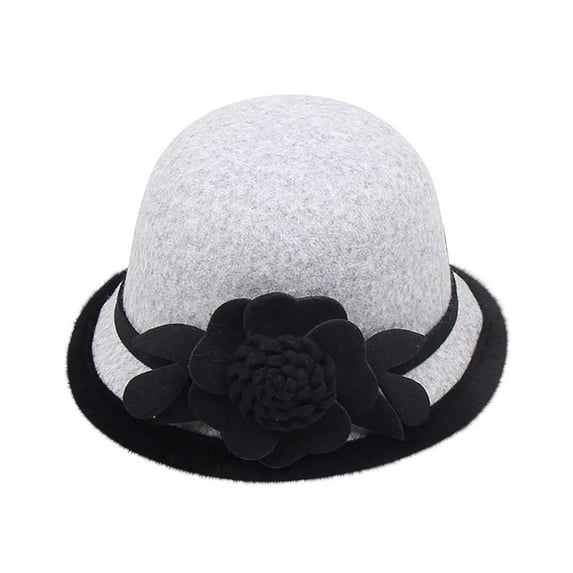 Uooqdmx Dress Hats for Women Funeral Hats for Women 1950s Accessories for Women Fancy Hats for Women Winter Hats for Women Gray 1 M
