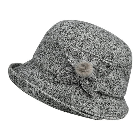 Uooqdmx Fancy Hats for Women Funeral Hats for Women Fedora Hats for Women 1950s Accessories for Women Felt Hat Gray M