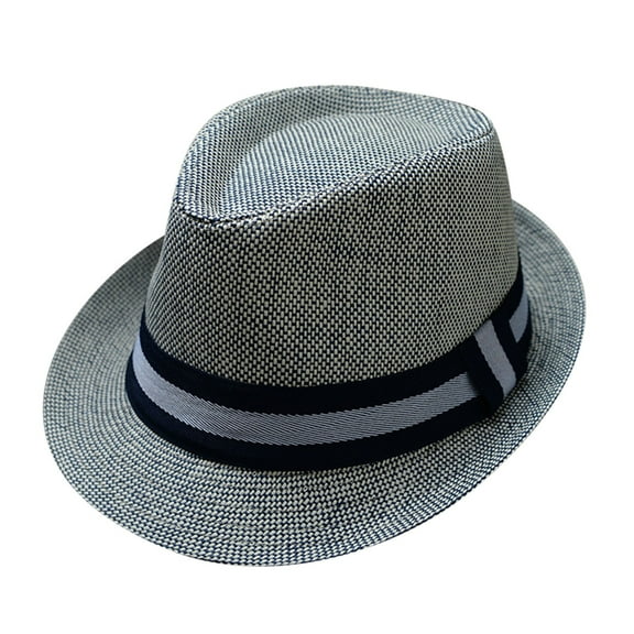 Uooqdmx Fedora Hats for Women Wide Brim Hats for Women Vintage Fedora Hats for Men Panama Hat Packable Sun Hat Gray One Size