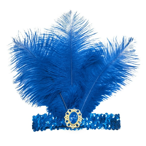 Uooqdmx Flapper Headband Feather Headband 1920s Accessories for Women Flapper Headpiece Flapper Accessories for Women 1920s Headband Hair Accessories for Women Blue One Size