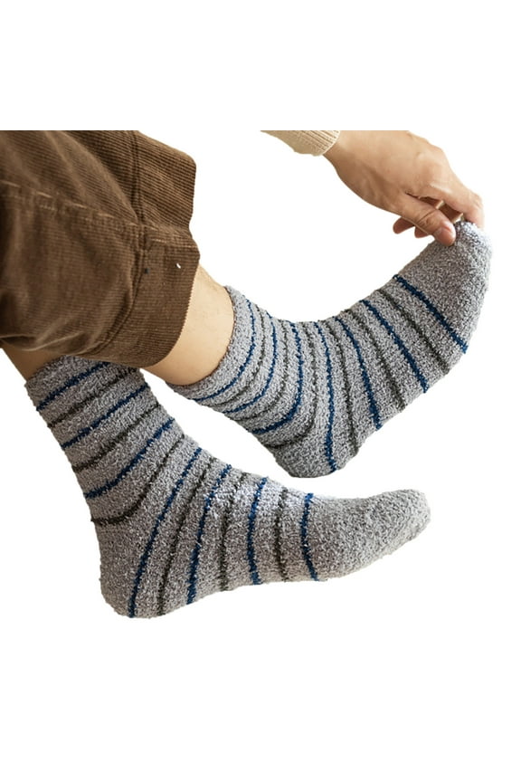 Fuzzy Socks Men, Sleeping Socks, Winter Socks for Men, Fleece Socks, Soft Socks, Gray One Size