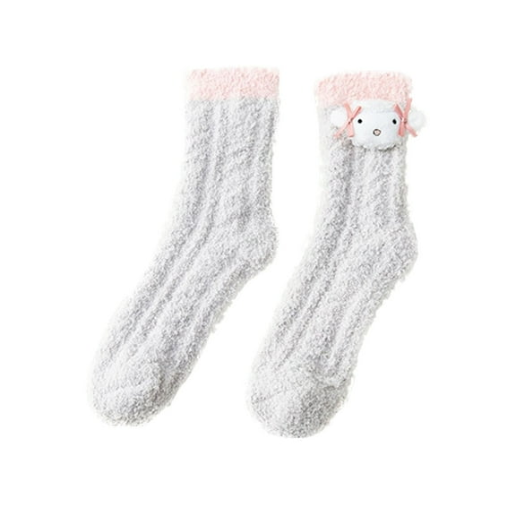 Uooqdmx Gifts for Women, Plush Socks, Breathable Socks Women, Warm Fuzzy Socks for Women, Womens Winter Socks, Gray One Size