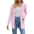 thumbnail image 1 of Uooqdmx Lightweight Cardigans for Women, Long Cardigans for Women Lightweight, Button Up Cardigans for Women, Summer Cardigan, Soft Cardigans Coat with Pocket, Pink M, 1 of 6