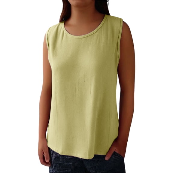 Uooqdmx Linen Tank Top Gauze Tank Tops for Women Plain Tank Tops for Women Womens Tank Tops Loose Fit Womens Tank Tops Casual, Mint Green L