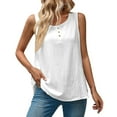 thumbnail image 1 of Uooqdmx Linen Tank Tops for Women, Gauze Shirts for Women, Plain Tank Tops for Women, Loose Fitting Tank Tops for Women, Sleeveless Tunic Tops for Women, White XXL, 1 of 7