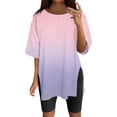 thumbnail image 1 of Uooqdmx Oversized Tshirts for Women, Tunics or Tops to Wear with Leggings, Oversized Workout Shirts for Women, Athletic Tops for Women, Womens T Shirts Loose Fit, Purple XL, 1 of 5