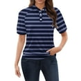 thumbnail image 1 of Uooqdmx Polo Shirts for Women, Womens Polo Shirts Short Sleeve, Golf Polo Women, Collared Shirts for Women, Blouses for Women Dressy Casual, Dark Blue 3XL, 1 of 7