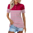thumbnail image 1 of Uooqdmx Polo Shirts for Women, Womens Polo Shirts Short Sleeve, Golf Polo Women, Collared Shirts for Women, Womens Shirts Dressy Casual, Red 3XL, 1 of 5