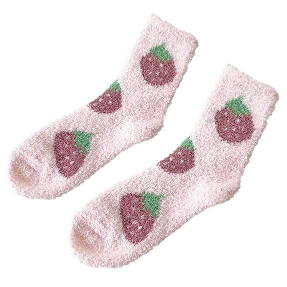 Uooqdmx Sleeping Socks, Breathable Socks Women, Plush Socks, Gifts for Women, Thick Fuzzy Socks, Pink One Size