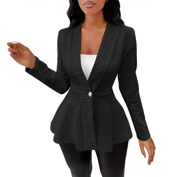 Uooqdmx Summer Blazers for Women Lightweight Womens Blazers for Work Casual Fitted Blazers for Women Suit Jackets for Women Business Casual Outfits for Women, Black M