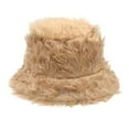 thumbnail image 1 of Uooqdmx Sun Protection Hat Fluffy Hat Fuzzy Winter Hat Winter Hats for Women Sun Hats for Women Khaki One Size, 1 of 3