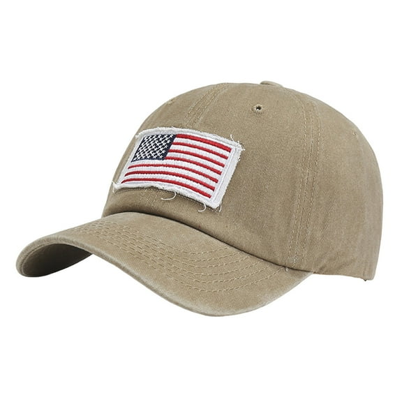 Uooqdmx Sweat Caps for Men Cycling Cap for Men Women's Sun Hats Patriotic Hat Mens Baseball Cap Khaki One Size