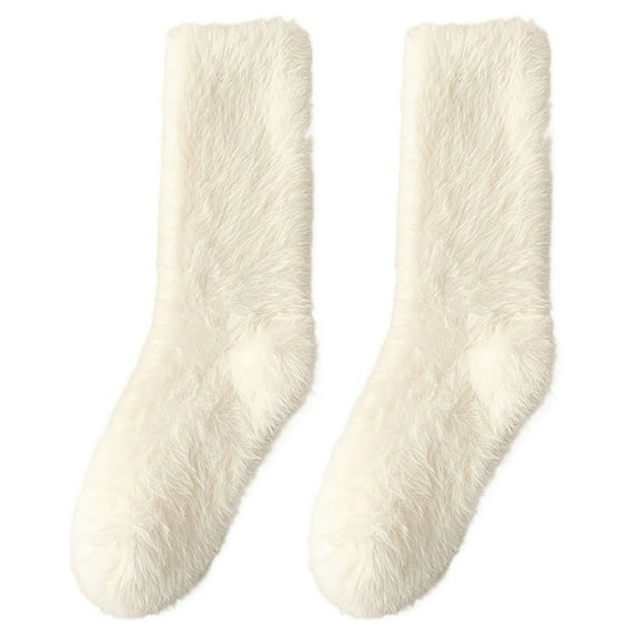 Uooqdmx Thermal Socks for Women, Fluzzy Socks, Warm Socks for Women Winter, Sleeping Socks, Gifts for Women, Beige A