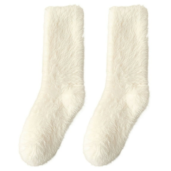Uooqdmx Thermal Socks for Women, Fluzzy Socks, Warm Socks for Women Winter, Sleeping Socks, Gifts for Women, Beige A