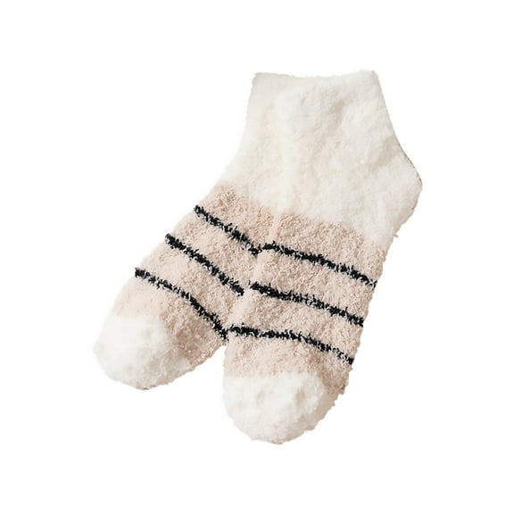Uooqdmx Thick Fuzzy Socks, Soft Socks, Plush Socks, Fluzzy Socks, Short Socks for Women, White One Size