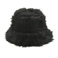 thumbnail image 1 of Uooqdmx Warm Hats for Women Fur Hat Sun Protection Hat Hiking Hat Furry Hat Black One Size, 1 of 3