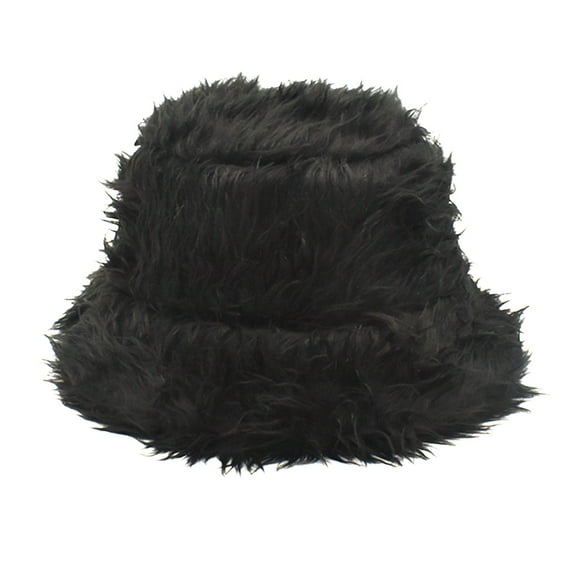 Uooqdmx Warm Hats for Women Fur Hat Sun Protection Hat Hiking Hat Furry Hat Black One Size