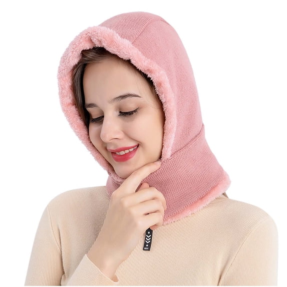 Uooqdmx Winter Accessories for Women Christmas Gifts Hat Scarf Windproof Scarf Hats Gorros De Frio Para Mujeres Hat with Scarf Attached One Piece Cold Scarf Hats Pink One Size