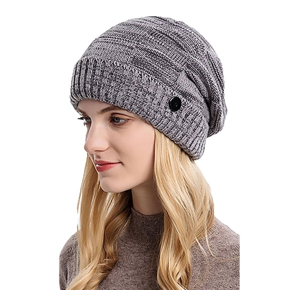 Uooqdmx Winter Hat Warm Hat Y2k Beanie Knit Cap Knit Beanie Winter Caps for Women Skull Beanie Gray One Size