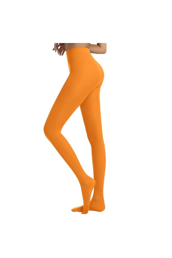 Women's Tights Opaque Control Top Tights Opaque Pantyhose Womens Tights for Dresses Tights for Women Under Dress Colored Tights Opaque Tights Orange XL