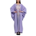 thumbnail image 1 of Uootdi Abaya Dress for Women Eid Bat Sleeve Party Dress for Women Sequins Dresses Muslim Gift Abaya Maxi Robe Moroccan Caftan, 1 of 7