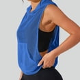 thumbnail image 1 of Uootdi Active Tops for Women Mesh Hoodie Sleeveless Vests Soft Comfy Relaxed Fit Workout Gym Fashion Blouses Gift, 1 of 8