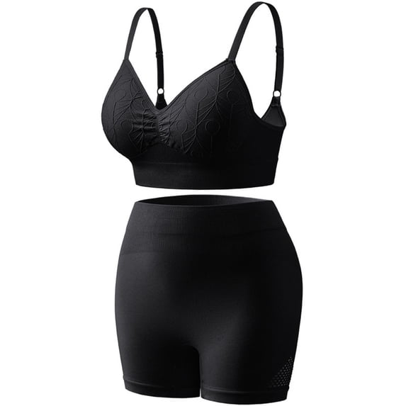 Uootdi Athleisure Sets Women Sports Bra And High Waist Shorts Set Quick Dry Stretchy Workout Yoga Outfits Gift