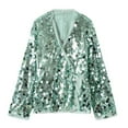 thumbnail image 1 of Uootdi Blazers for Women Girls Oversized Long Sleeve Sequin Blazers Jacket Sequin Wrap Tie Front Gift Cardigan Y2K Sparkly Jacke t Lace, 1 of 3