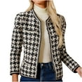 thumbnail image 1 of Uootdi Blazers for Women Long Sleeve Jacket Open Front Plaid Tweed Suit Jacket Tweed Blazer Gift Women’s Fall Winter Trendy Elega nt, 1 of 6